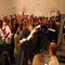 The choir practing at the rehersal hall across the street